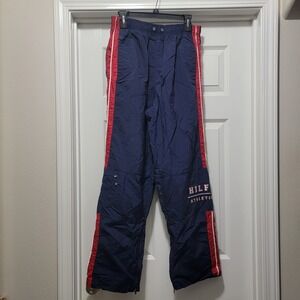 Vintage Tommy Hilfiger Athletics Navy Blue / Red Windbreaker Track Pants Men's M